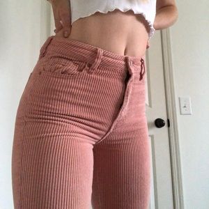 Corduroy PacSun mom jean, dusty pink size 25